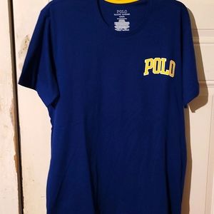Polo by Ralph Lauren Men's medium blue/gold t-shirt